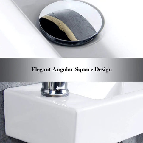Space Saving Compact Ceramic Corner Wall Mounted Sink For Small Bathrooms White Finish With Right Side Faucet Hole Sink Only