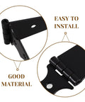 Beefy Heavy Duty Iron Gate Hinges Set For Outdoor Fences And Yard Gates showing close-up of hinge design and material quality