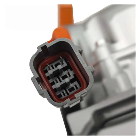 Universal 18CC DC Electric AC Compressor connection detail for 12V 48V 72V 96V models with secure wiring layout.