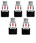 Heavy Duty Fire Sprinkler Head 5 Pack 68C 155F Automatic Temperature Trigger Glass Bulb for Sprinkler System in silver and red finish.