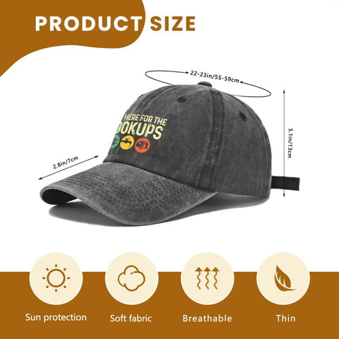 Things I Do In My Spare Time Funny RV Lover Travel Cap For Men Women Washed Denim Baseball Hat size details