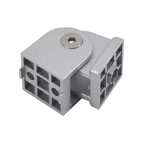 Beefy Zinc Alloy Pivot Joint Fittings For Aluminum Profiles Movable Hinge Connectors 180 Degree Adjustable Pivot Joints Flexible Extrusion Hardware 4 Pack, silver