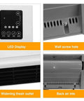 Close-up of Dope 2000W Wall Mounted Air Conditioner And Heater With Touch Screen Remote Control Timing Feature's LED display and wall screw hole.