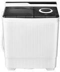 Straight Up A Smooth Portable Washing Machine With Twin Tub Layout, compact design with grey casing and manual dials.