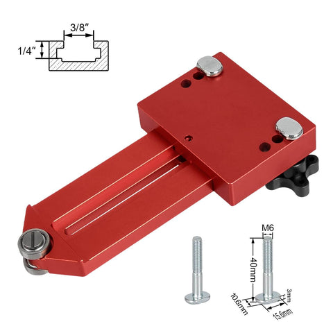 Red Extended Thin Rip Jig For Table Saws And Router Tables, Easy Narrow Strip Cuts, Aluminum Alloy Guide With Anodized Finish