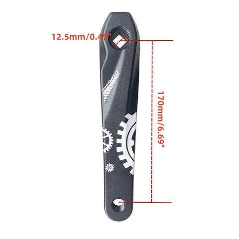 Square Taper Mountain Bike Crankset With 34T Chainring 170Mm Crankarms 104 BCD 4Mm Chainring Thickness CNC Aluminum Alloy Bottom Crankset For Single Speed MTB And Road Bikes Not For Multi Speed Bicycles detailed view of 170mm crankarm