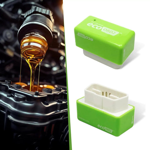 2 Pack OBD2 Fuel Saver Module For Most Cars Plug And Play Energy Optimizer That Talks To Your ECU visible next to engine oil pour
