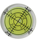 Ehlivhall 32Mm Round Bubble Level, High Precision For Acrylic with yellow-green liquid and black measurement lines.