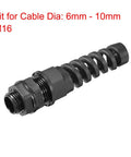 M16 Cable Gland Waterproof IP68 Nylon Joint With Adjustable Locknut And Strain Relief For 6 To 10 Mm Diameter Cables