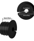 No Fuss Cable Routing Kit For Satellite Internet Cables 1 Inch Wall Hole Grommet Set with Silicone Wall Pass Through, dimensions labeled