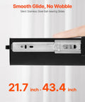 Heavy Duty Under Desk Drawer Slide Out Smooth Glide Hidden Counter Storage For Office And Home Sit Stand Workstation Slick Black Metal zero hassle install showing stainless steel ball-bearing slides