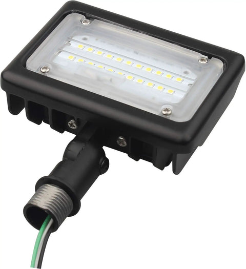 Heavy Duty 16 Pack LED Outdoor Flood Lights 15 Watt 4000K Bronze Waterproof Housing compact design with wiring for installation.