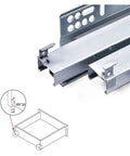 Undermount Push To Open Drawer Slides Concealed Cabinet Runners featuring solid steel tracks with installation diagram.