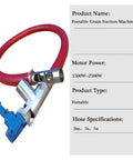 Portable Workhorse Grain Pumping Machine With Suction Auger Screw Conveyor and red hose, motor power 1500W-2500W, 2m to 5m options