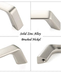 Close-up detail of 10 Pack 5 Inch Hole Centers Brushed Nickel Cabinet Pulls Zinc Alloy Hardware Durable Rust Resistant