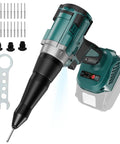 Edtran Brushless Cordless Electric Rivet Gun Compatible With Makita 18V Battery Pop Riveter Tool Kit with jaws and accessories.
