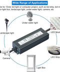 Heavy Duty Low Voltage Transformer 200W IP67 Waterproof LED Driver Power Supply 90-130V AC To 12V DC 16.7A with application examples