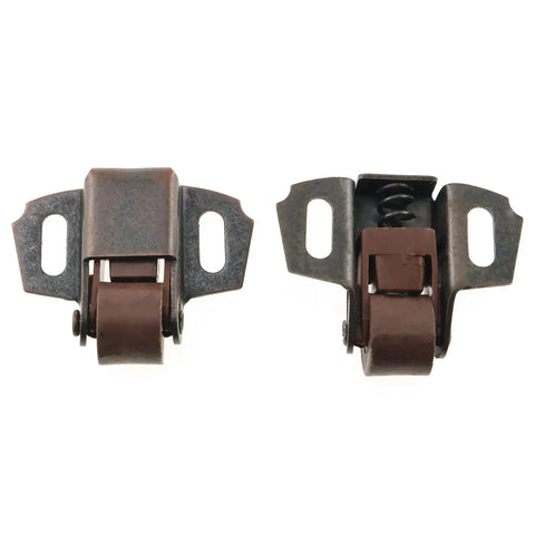 Slick Spring Loaded Roller Cabinet Latch, Beefy Copper Vintage Furniture Catch, smooth roller mechanism and sturdy metal construction.