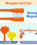Magnetic Cable Ties 24 Pack 7 Inch Reusable Silicone Twist Ties With Strong Magnets Cute Cloud Design Assorted Colors