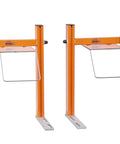 Bench Grinder Safety Shields For 6 To 8 Inch Wheels, Lexan Guards Pair with orange frames, front view