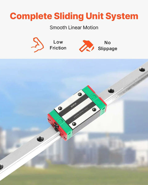 Pro Grade Linear Guide Rail Kit 2x HSR15 1500mm Rails With 4 Pillow Block Bearings For CNC Routers Grinding Machines And Industrial Equipment Plug And Play Ready To Install close-up showing sliding unit on rail