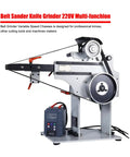 Badass 2HP Variable Speed Belt Sander And Knife Grinder Rig With Straight Frequency Drive and Steel frame for 220 Volt use.