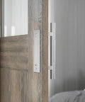 Heavy Duty 12 Inch Barn Door Handle Set With Flush Pull And Finger Pull, Solid Stainless Steel, Two Sided Square Silver Finish