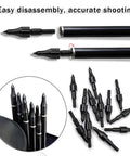 100 Grain Archery Field Points Screw In For Five Sixteenth Inch Arrows in black showing disassembly and multiple tips