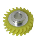 Close-up of Easy Install Plug And Play Mixer Worm Gear Replacement for KitchenAid Mixers Yellow Durable OEM Grade Replaces WPW10112253