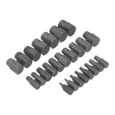 Beast Of A Screw And Fastener Extractor Set 25 Piece Molybdenum Steel Damaged Screw Remover Kit, showing all extractor sizes