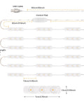 Diagram of LED Vanity Lights for Mirror Hollywood Style Strip with Adjustable Color Temperature and Brightness USB Powered