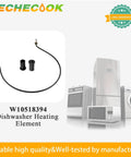 Dishwasher Heating Element For Whirlpool Kenmore Amana Maytag Flexible Bendable Metal kit with fasteners, model W10518394.