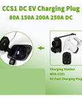Heavy Duty CCS1 EV Charger Adapter With Five Meter Cable White Hella Tough Build for quick battery charging at stations.