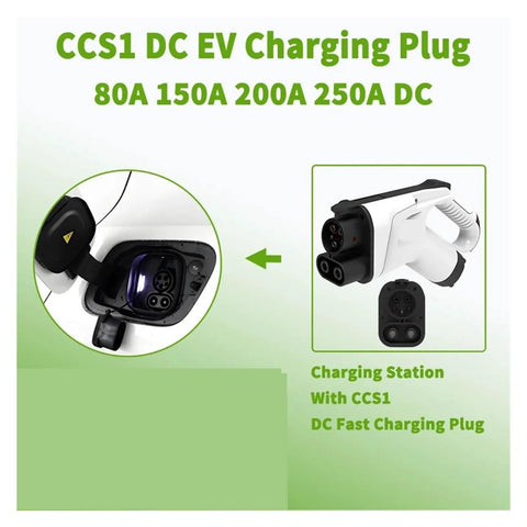 Heavy Duty CCS1 EV Charger Adapter With Five Meter Cable White Hella Tough Build for quick battery charging at stations.