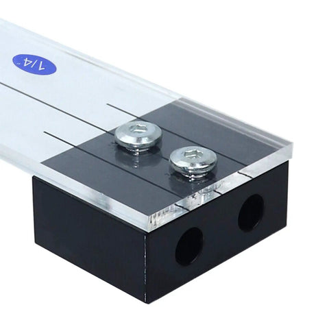 Rock Solid One Quarter Inch Dowel Drilling Jig Kit With Hardened Steel Bore Guides And Clear Acrylic Base for precise alignment