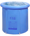 Portable Inflatable Ice Bath Spa Tub For Indoor And Outdoor Use Unisex Freestanding 3 Layer PVC Bath Foldable Lightweight 29.5 Inch Blue