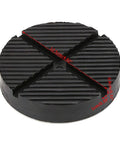 Universal round black rubber floor jack pad with ribbed surface for pinch-weld protection; 1 pack