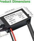 Side view of the 10-32V DC To 5V USB Buck Converter Module, 3A 15W Power Adapter For Cars And DIY Projects, showing dimensions.