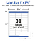 Easy Peel Printable Address Labels With Sure Feed Tech Smooth As Silk Printer Feed Hassle Free 1 By 2-5/8 Inch label sheet layout