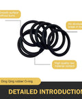 Ding Qing rubber O-ring set; black nitrile O-rings in assorted sizes for automotive and plumbing repairs