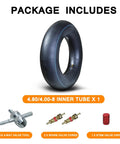 4.80/4.00-8 Inner Tube With Bent Valve Stem and Accessories for Lawn Mowers, Wheelbarrows, Garden Carts
