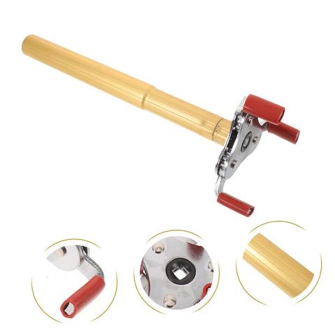 Slick Aluminum Alloy Ceiling Smoke Detector Puller With Heavy Duty Claw Head for hassle free transducer swaps, gold aluminum tool.