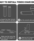 Installation steps for Low Pile Up To One Quarter Inch Thick Carpet Chair Mat With Extended Lip For Heavy Duty Office Desk Chairs