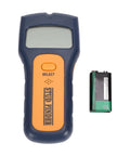 Fafeicy Stud Finder Wall Scanner with LCD Display for Live Wire Detection, handheld device, battery included, blue and orange design.