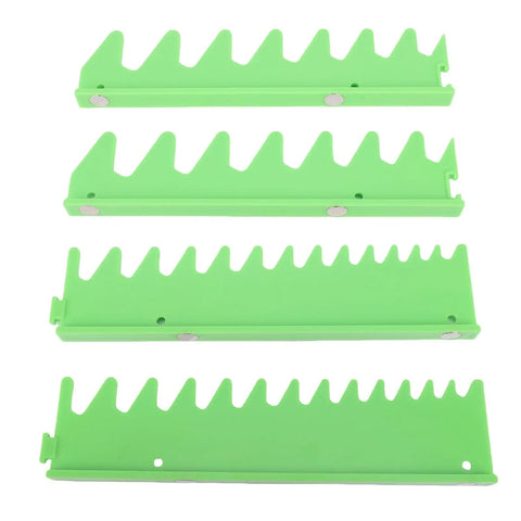 Magnetic Wrench Organizer Rail Set Holder For Toolbox Holds 20 Tools Compact Plastic Rack For All Types Green Garage Pro
