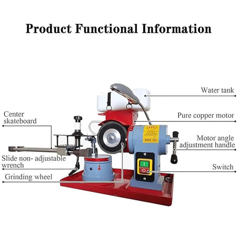 Heavy Duty Electric Saw Blade Sharpener Machine Dry Wet Circular Grinder With Water Cooling And Precision Angle Adjustment 370 Watt Motor overview.