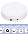 Depisuta 22cm Electric Rotating Turntable Display Stand With Led Colorful Light Remote Control Speed And Direction Adjustable.