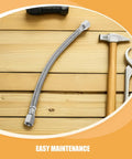 Heavy Duty Beefed Up Air Compressor Replacement Hose Kit with Stainless Steel Tube on wooden surface