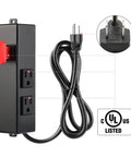Heavy Duty Keylock Router Table Switch With Dual Power Outlets No Sweat Install For Any Professional Woodshop 125V 15Amp with power cord