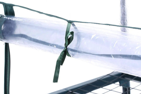 Clear PVC Replacement Cover For 4-Tier Greenhouse With Roll-Up Zipper Door 27 Inches Long By 19 Inches Wide By 63 Inches High Weatherproof Durable Cover For Outdoor Use Frame Not Included Fits Most Brand Greenhouse Frames